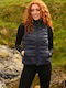 Alpine Women's Short Puffer Jacket Waterproof for Winter Dark Blue