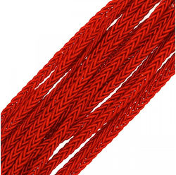 Lace Faux Leather Flat Red 4mm x 5m