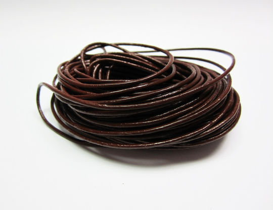 Κορδόνι Δερμάτινο Καφέ 2mm x 10m