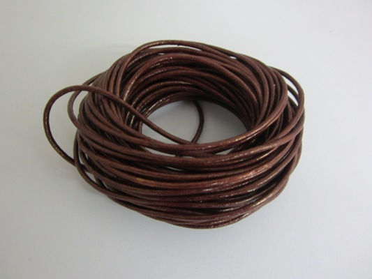 Riniotis Lace Leather Metallic Brown 1mm x 10m