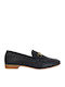 Leather Women's Loafers in Black Color