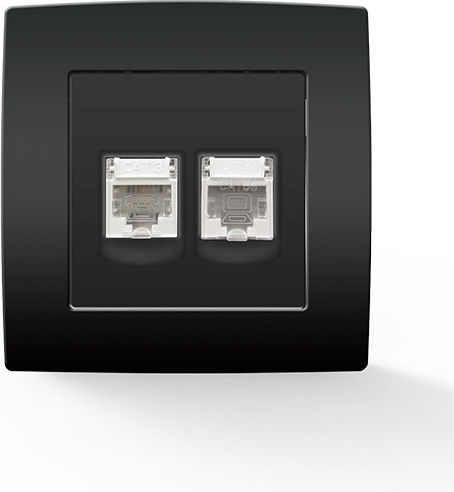 Elmark City Διπλή Πρίζα Δικτύου και Τηλεφώνου RJ45/RJ11 με Πλαίσιο 193731