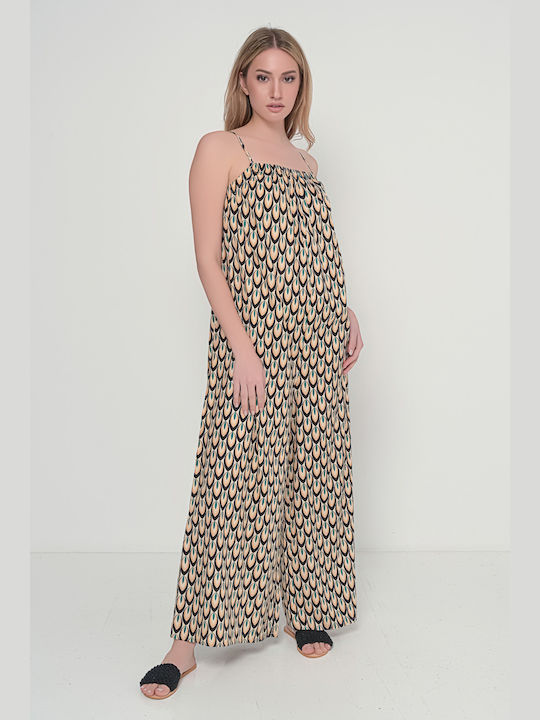 One-piece Printed Jumpsuit with Spaghetti Straps 4243007014