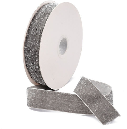Samt Band Monochrom Gray 10meters mit Breite 26mm