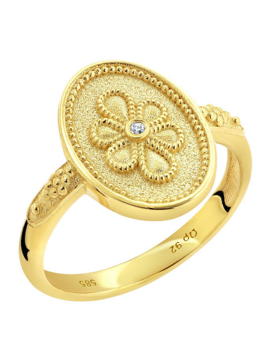 Damen Ring mit Diamant aus Gold 14K