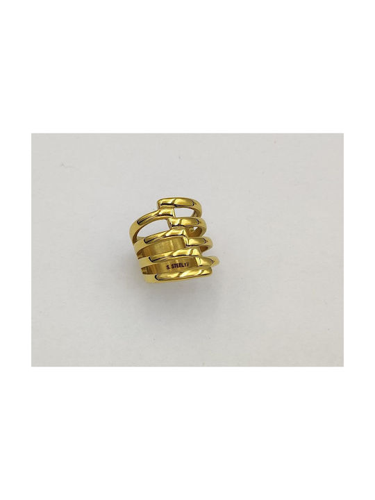 Steel Ring Gold 25x10mm 1pc