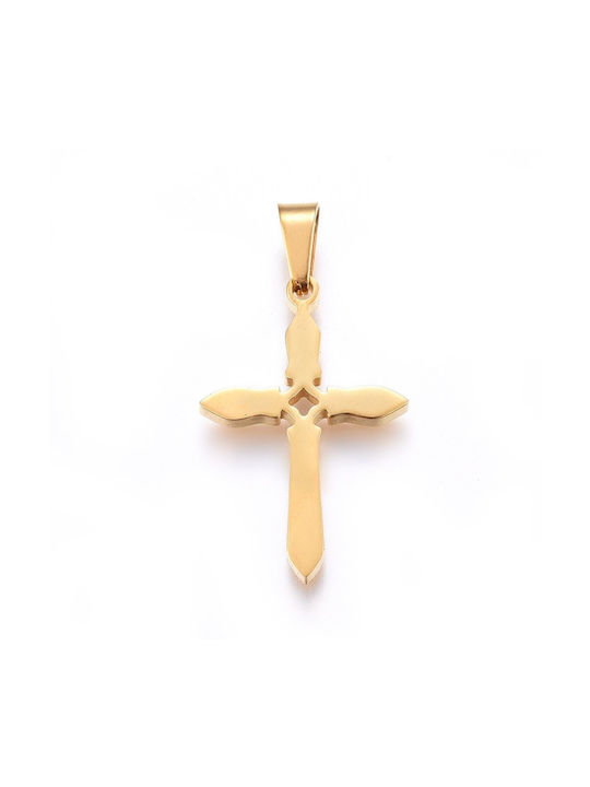 Steel Cross Gold 29x19mm 1 piece