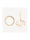 18k Gold Plated Round Earrings 12mm 4pcs