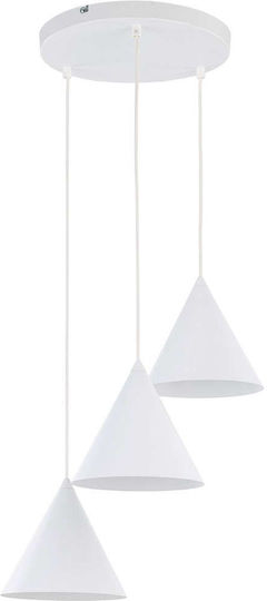 TK Lighting Pendant Light White 42cm