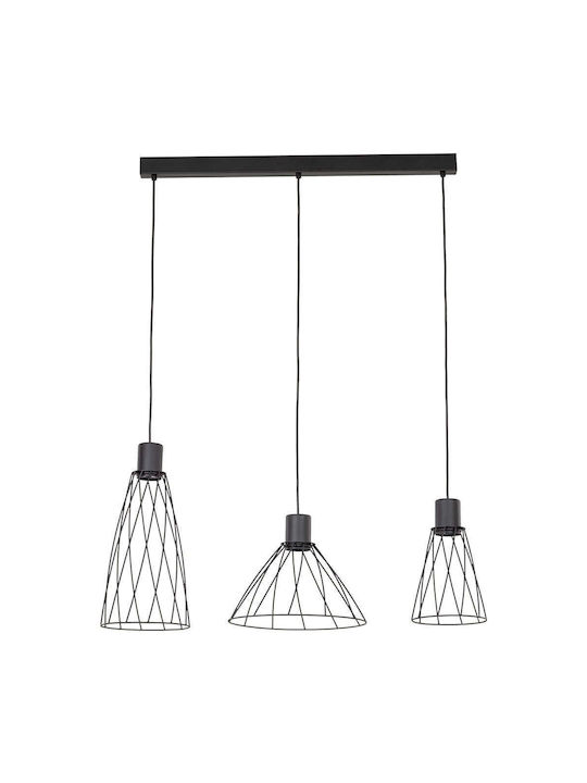 TK Lighting Hängelampe Schwarz Schiene 82cm.