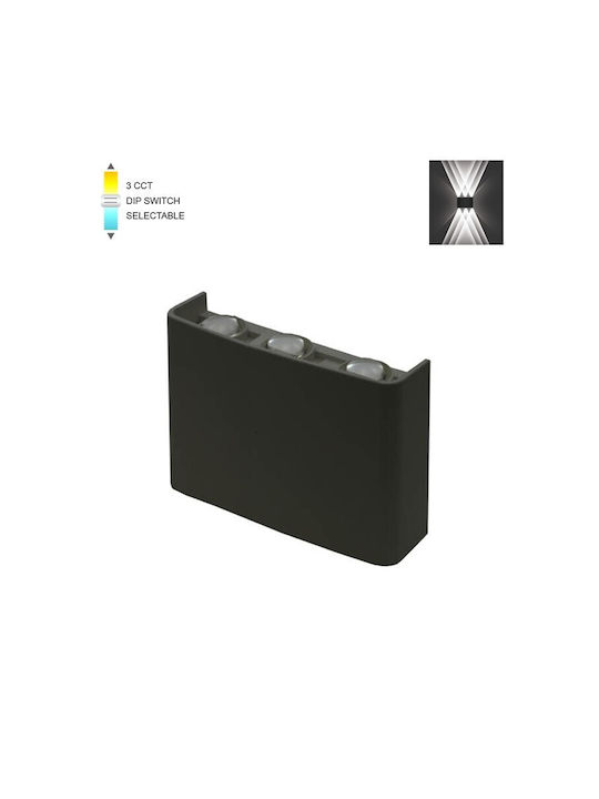 Vito Επιτοίχιο Εξωτερικό Φωτιστικό LED IP65 6W με Ρυθμιζόμενο Λευκό Φως 16x10εκ.