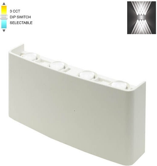 Vito Επιτοίχιο Εξωτερικό Φωτιστικό LED IP65 8W με Ρυθμιζόμενο Λευκό Φως 21x10εκ.