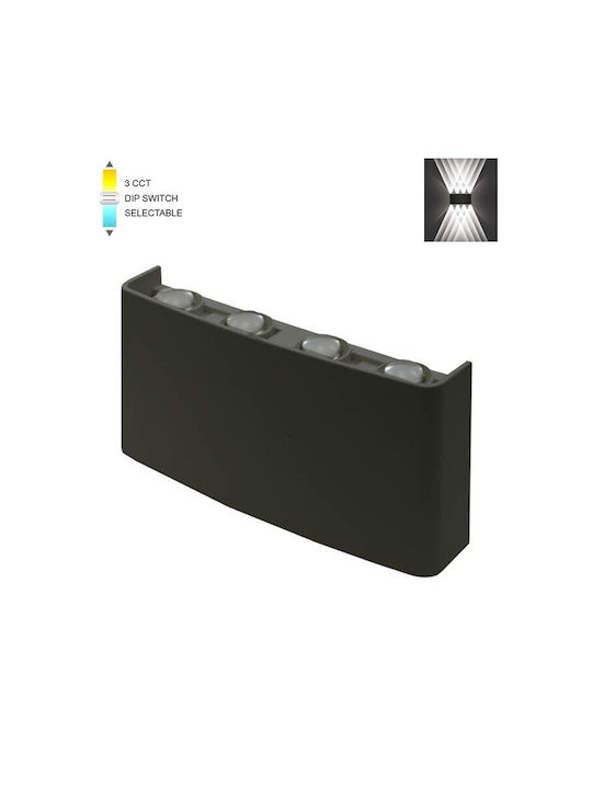Vito Επιτοίχιο Εξωτερικό Φωτιστικό LED IP65 8W με Ρυθμιζόμενο Λευκό Φως 21x10εκ.