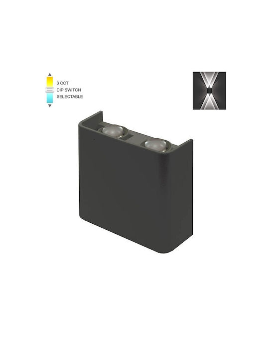 Vito Wall-Mounted Outdoor Light LED IP65 4W with Adjustable White Light 11x10εκ.