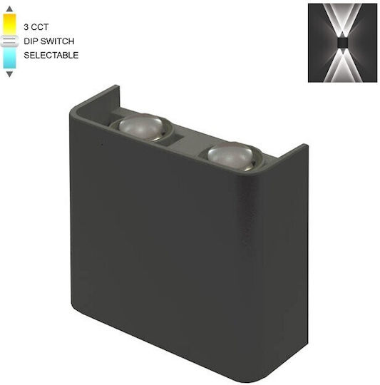 Vito Wall-Mounted Outdoor Light LED IP65 4W with Adjustable White Light 11x10εκ.