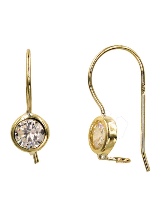 Roloi Kaliamanis Kids Earrings Pendants with Stones from Gold 9K