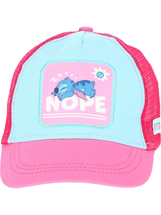Disney Παιδικό Καπέλο Jockey Υφασμάτινο Stitch Γαλάζιο