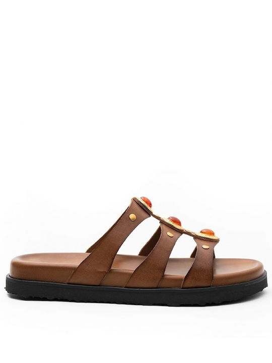 Ateneo Anatomic Leather Women's Sandals Tabac Brown