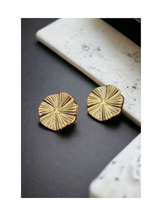 Earrings with Clip made of Steel Gold Plated