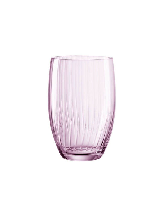 Leonardo Glass Water made of Glass in Pink Color 460ml 1pcs