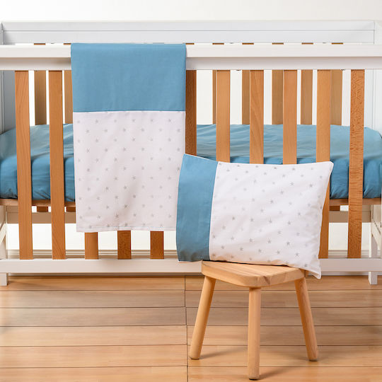 abo Set Baby Bettlaken Für Krippe Baumwolle Himmelblau Hellblau 70x140cm 3Stück