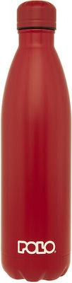 Polo Bottle Thermos Stainless Steel BPA Free RED 750ml with Straw