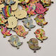 Wooden Bird Buttons 29.5mm 30pcs