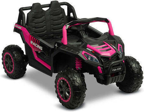 Caretero Two Seater Electric Ride On Car with Remote Control 12 Volt Pink for 3+ Years