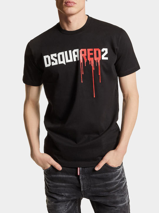 Dsquared2 Ανδρικό T-shirt Κοντομάνικο Μαύρο