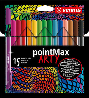 Stabilo Arty Marker de Proiectare 0.8mm Pointmax Arty St488/15-1-20, 15 Colors