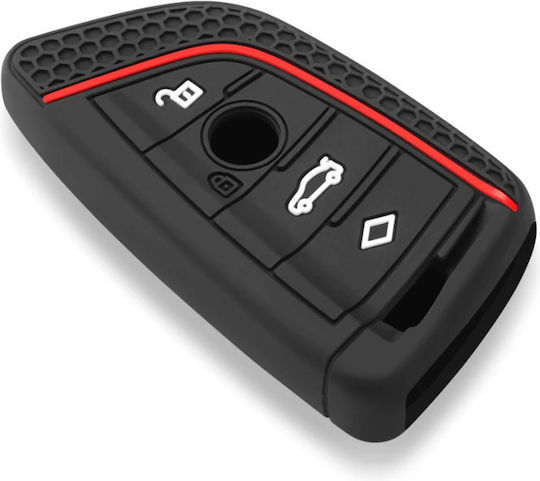 Car Key Cover Case made of with 4 Buttons for Bmw in Black Color