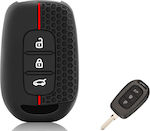 Car Key Cover Case made of with 3 Buttons for Renault / Dacia in Black Color