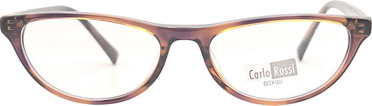 Carlo Rossi Damen Acetat Brillengestell Braun PL.17179-C15
