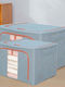 Stoff Aufbewahrungsbox mit Deckel Transparent 50x40x33cm 1Stück