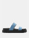 Luigi Flatforms Synthetic Leather Women's Sandals Blue