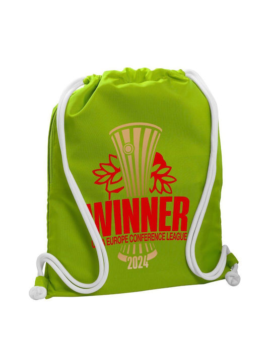 Europa Conference League Winner Backpack Drawstring Gymbag Lime Green Pocket 40x48cm & Thick Cords
