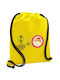Olympiacos Winner Uefa Europa Conference League Champion 2023/24 Backpack Bag Gymbag Yellow Pocket 40x48cm & Thick Cords
