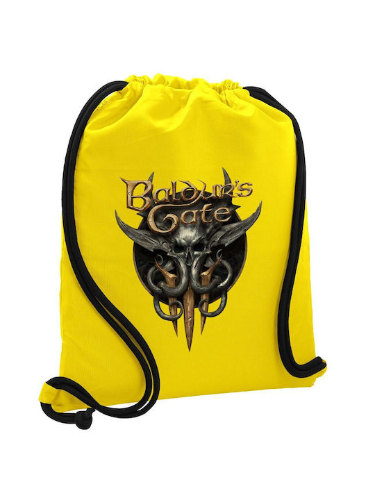 Baldur's Gate Backpack Drawstring Gymbag Yellow Pocket 40x48cm & Thick Cords