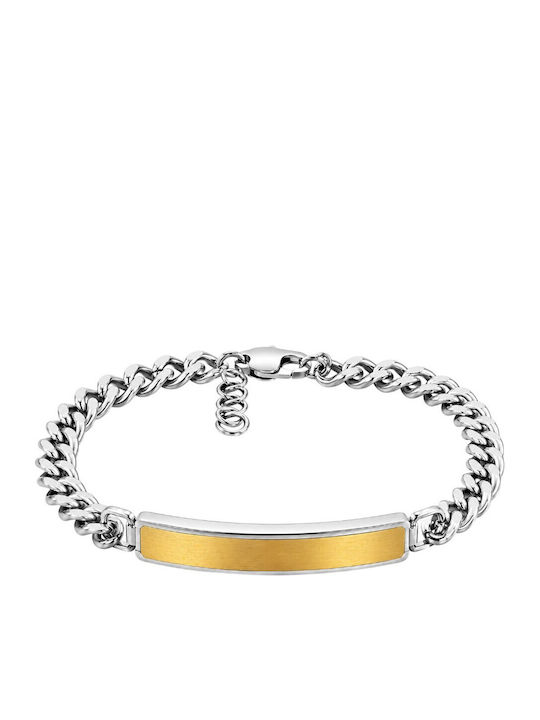 Rosso Amante Men's Bracelet Id made of Steel Gold Plated