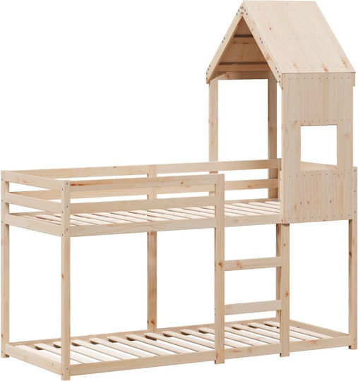 Pat pentru Copii Cușeta Single Bej pentru Saltea 90x190cm