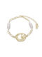 Folli Follie Damentrauring Armband Kette aus Messing Vergoldet mit Perlen 17cm