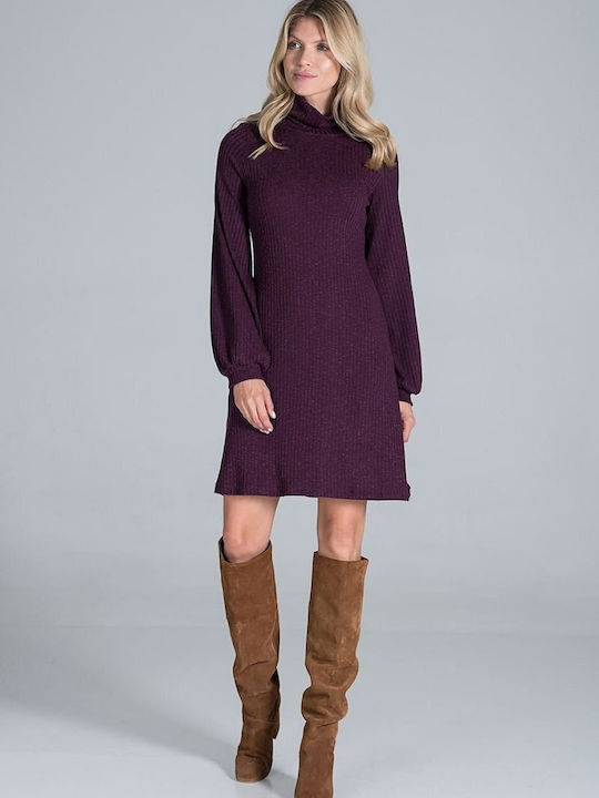 Figl Midi Dress Turtleneck Purple