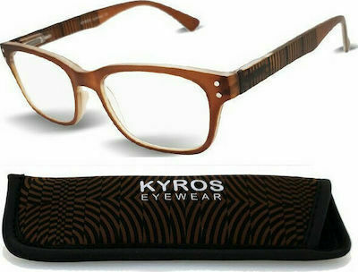 Kyros Reading Glasses +3.00 in Brown color 406-1