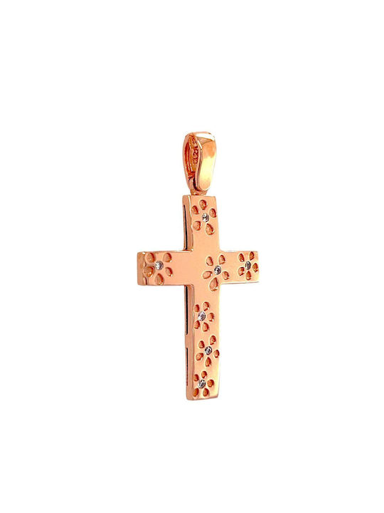 Xryseio Women's Rose Gold Cross 14K