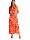 Harmony Sommer Maxi Kleid Orange