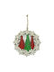 Hanging Ornament Wreath Wooden Multicolour 9.5x9.9cm