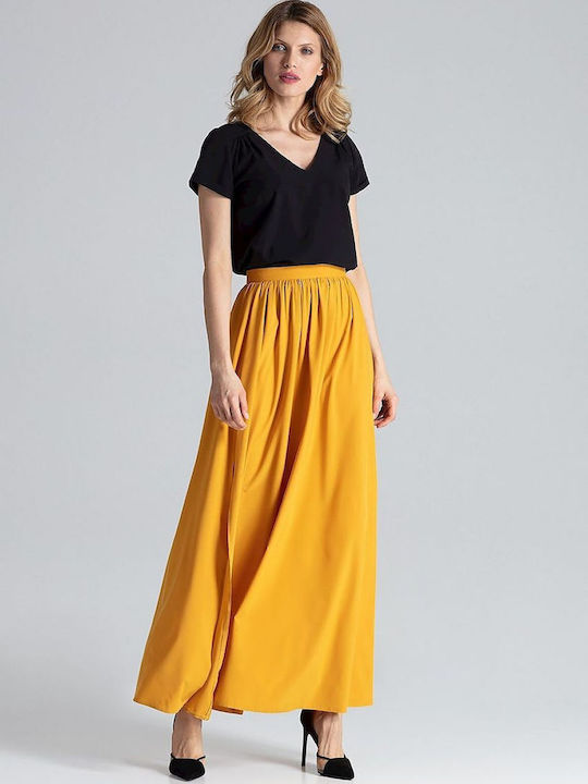 Figl Maxi Skirt in Yellow color