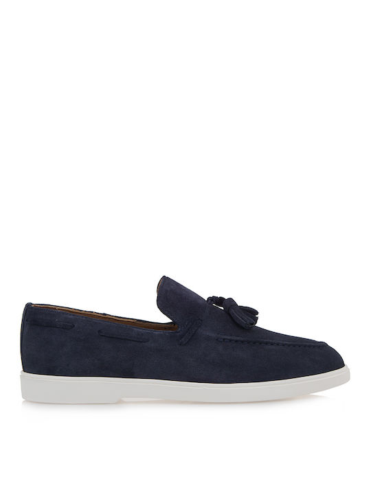 Giovanni Morelli Suede Ανδρικά Loafers σε Μπλε Χρώμα