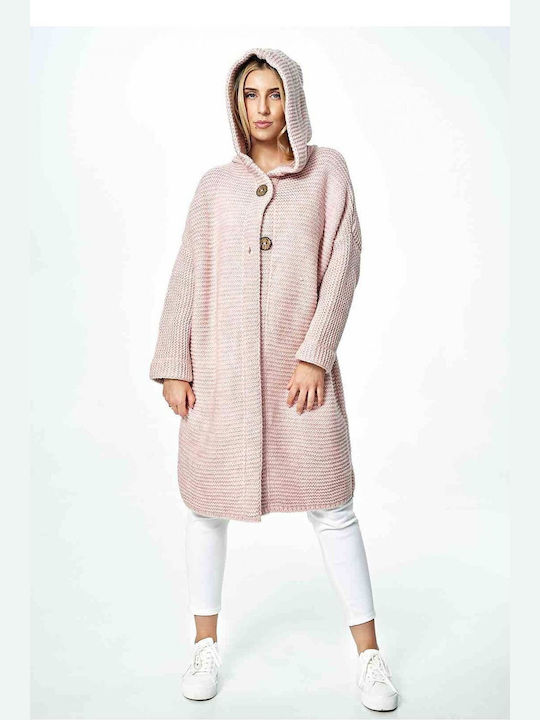 Figl Women's Knitted Cardigan with Buttons Pink