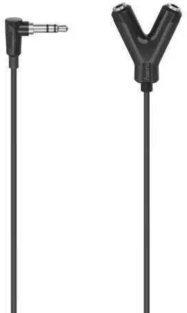 Audio Adapter Hama 3.5mm Jack Male 2 3.5mm Jack Female 0.2m Black